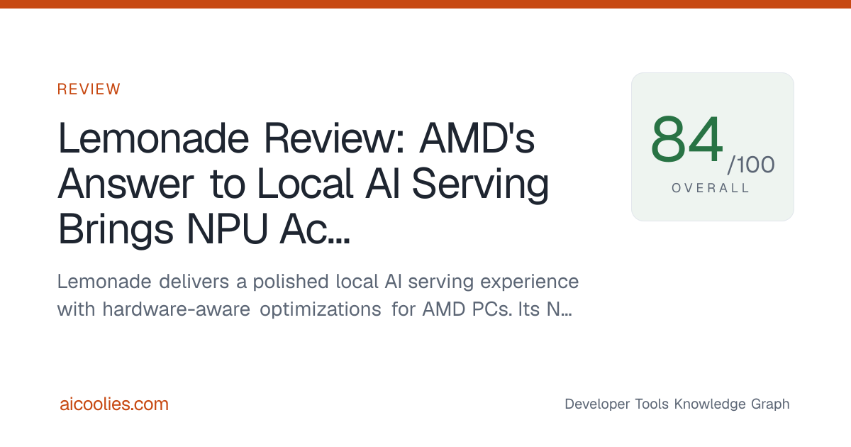 Lemonade Review: AMD's Answer to Local AI Serving Brings NPU ...