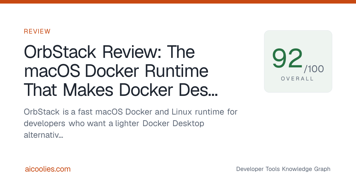 OrbStack Review: The macOS Docker Runtime That Makes Docker Desktop ...