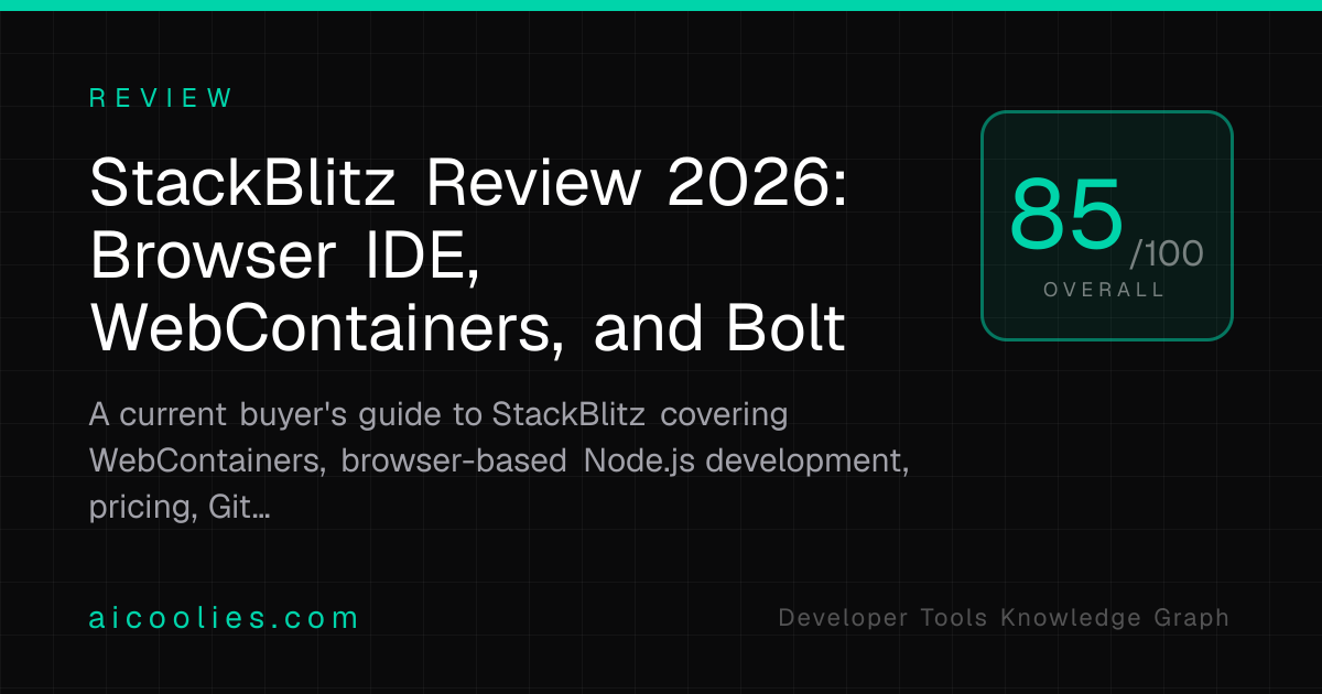 StackBlitz Review 2026: Browser IDE, WebContainers, and Bolt — aicoolies